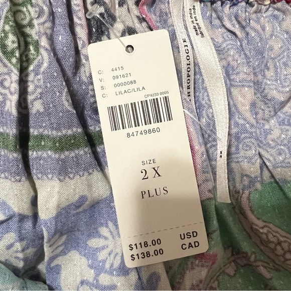 By Anthropologie Paisley Floral Pattern One-Shoulder Bow Maxi Dress size 2X - Picture 9 of 16